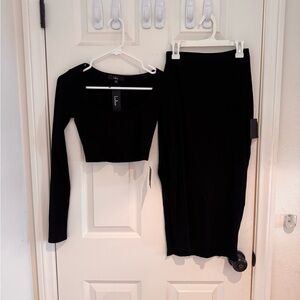 Lulu's XS Black Classy and Cute 2 Piece Set